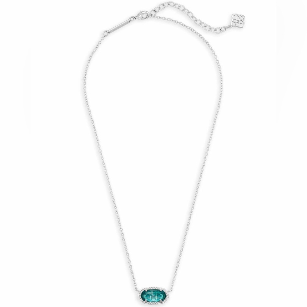 Kendra Scott Silver Necklace with Teal Pendant - Picture 3 of 7